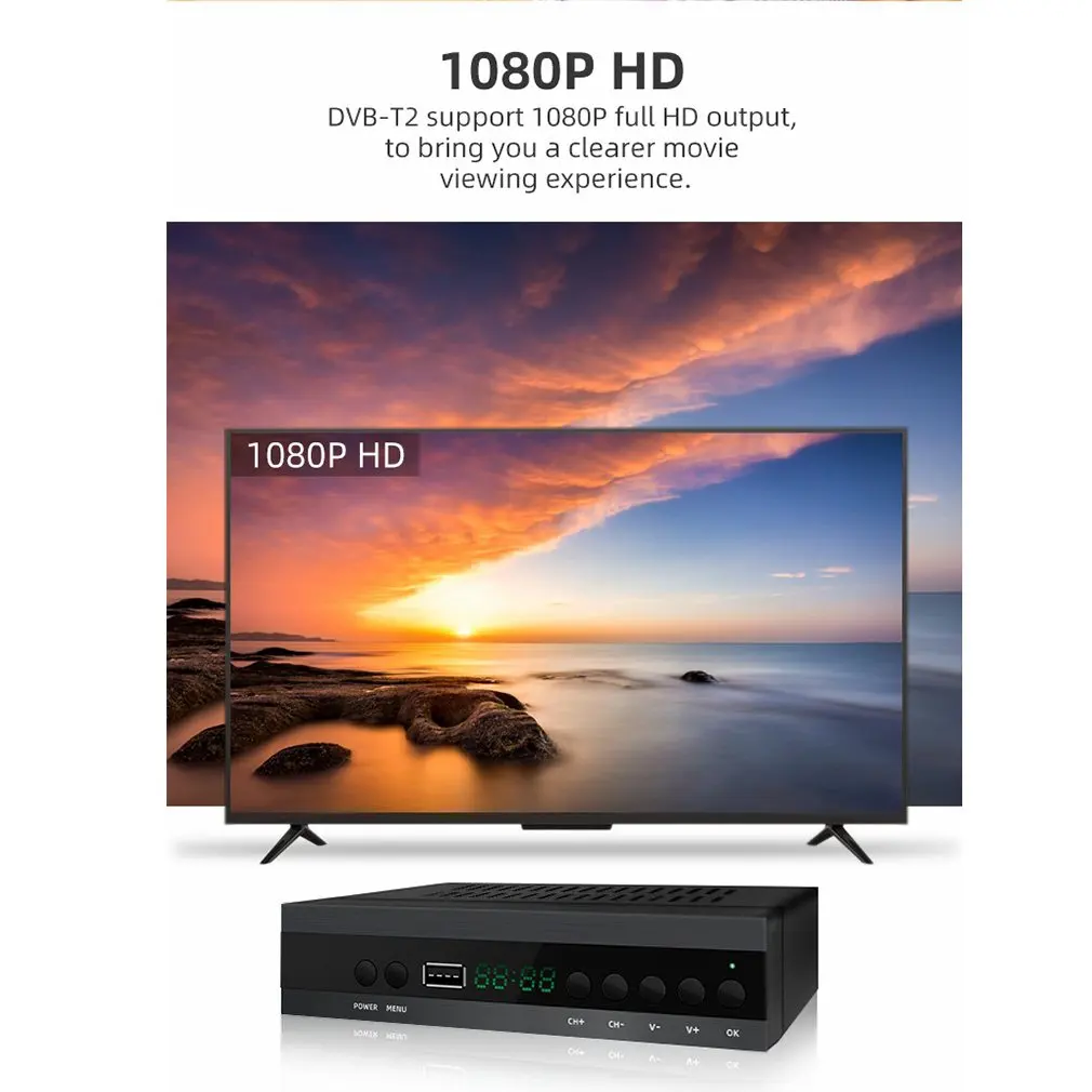 1080P  Digital TV Free Digital Channels Converter TV Tuner Digital HDTV Live with TV Set Top Box with HD Output HDTV TV Tuner