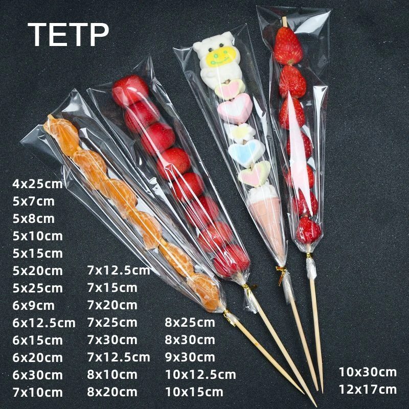 TETP Transparent Top Open Bags Wedding Party Handmade Candy Skewers Cotton Candy Lollipop Packaging Opp Gift Decoration For Kids