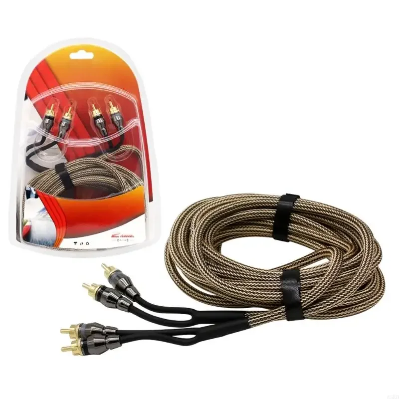 2RCA to 2RCA Sound Cable Sound System Connection Offering Excellent Sound Fidelity PVC for Car & Home Theater Systems.A5KD