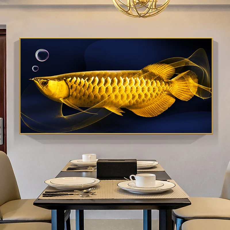 

Chinese Style Golden Koi Lucky Carp Canvas Painting Fish Goldfish Posters And Prints Home Decor Picture Cuadros Wall Art