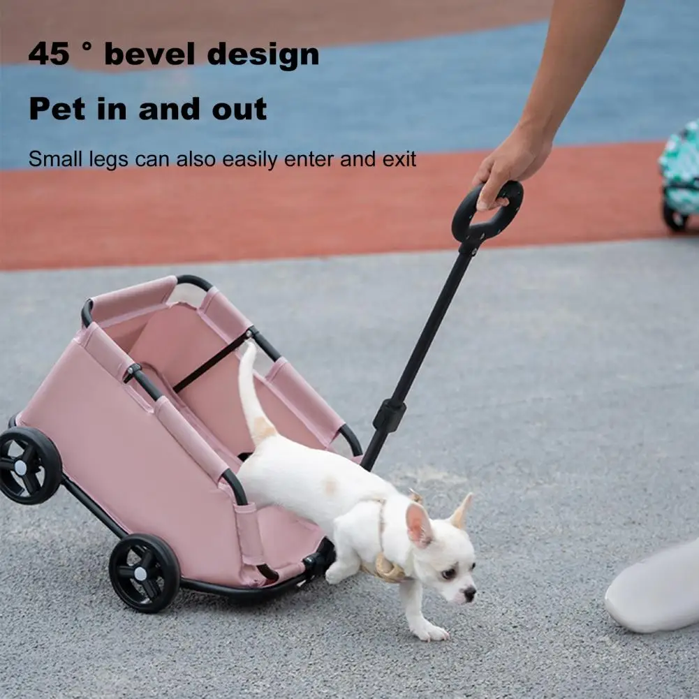 Pet Stroller with High-quality Materials Small Dogs Cats Pet Stroller Cart for Travelling Shopping 4 Wheels Folding for Walking