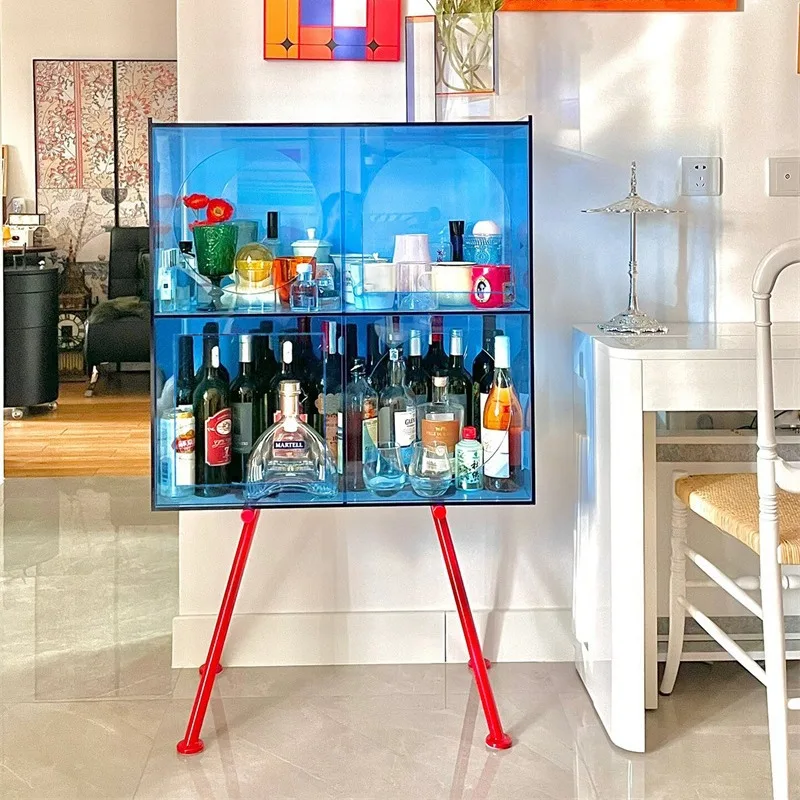 

Light luxury acrylic Internet celebrity wine cabinet figure cabinet small side cabinet against the wall floor-to-ceiling