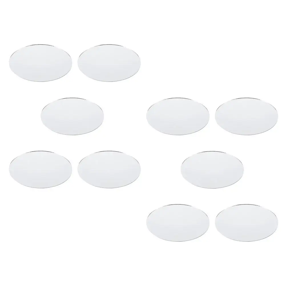 

10 шт. овальных стеклянных зеркальных пластин, легкие компактные зеркала для поделок, декора стен, свадебных композиций, маленькие
