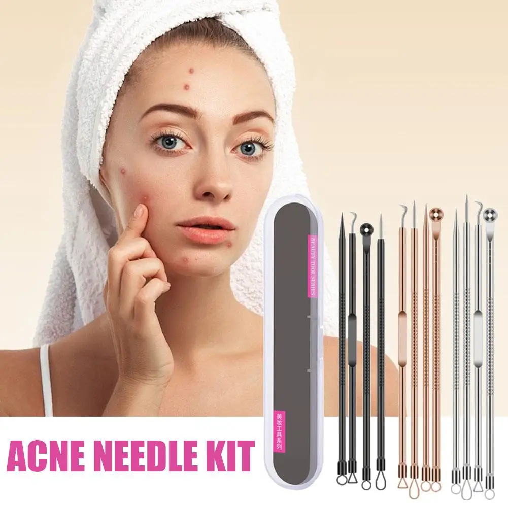 1 st Koolstofstaal Antibacteriële Comedondrukker Tool Gezicht Schoon Schoonheid Verwijderen Salon Mee-eters Vlekken Whiteheads Acne Pimpl F7Y4