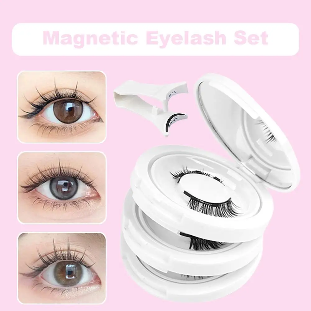 Nouveau Kit de faux cils magnétiques 3D, Extension de cils professionnelle en vison naturel réutilisable avec ensemble de pincettes