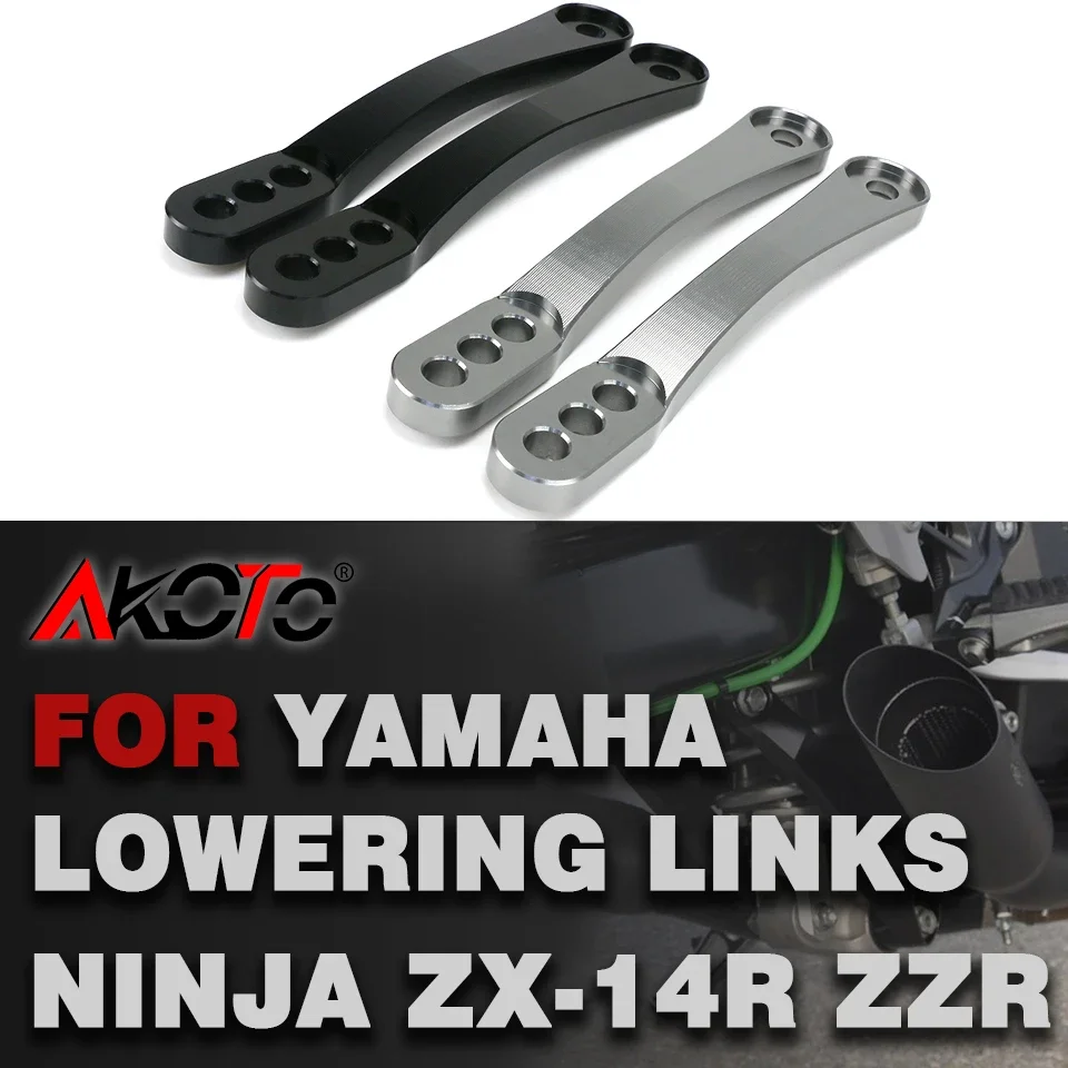 

For KAWASAKI Ninja ZX14 ZX14R ZX-14 ZX-14R ZZR1400 2006-2022 Motorcycle Rear Shock Suspension Lowering Linkage Drop Links Kit 4"