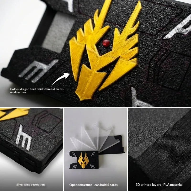 Kamen Rider Ryuki 3D Printed Card Holder PLA Environmentally Friendly Animation Dragon Knight Card Box Anti-Theft Gift view 2