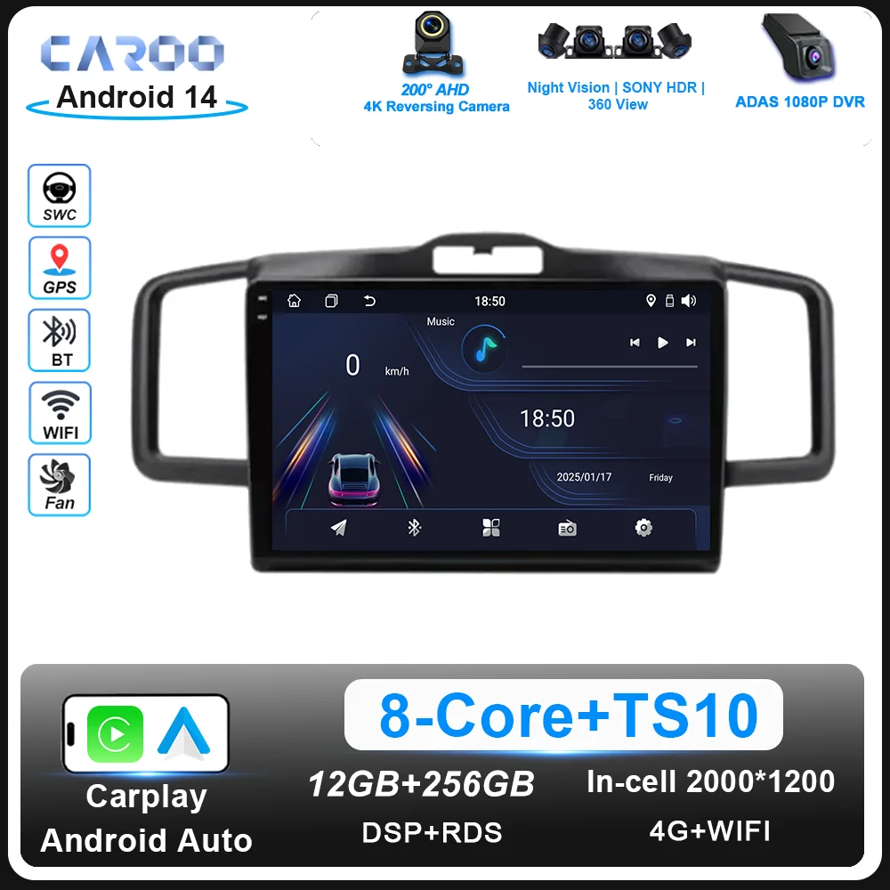 

Android Carplay автомобиль для Honda Freed 1 Spike 2008-2016 авто радио стерео мультимедийный плеер GPS навигация высокопроизводительный процессор 4G