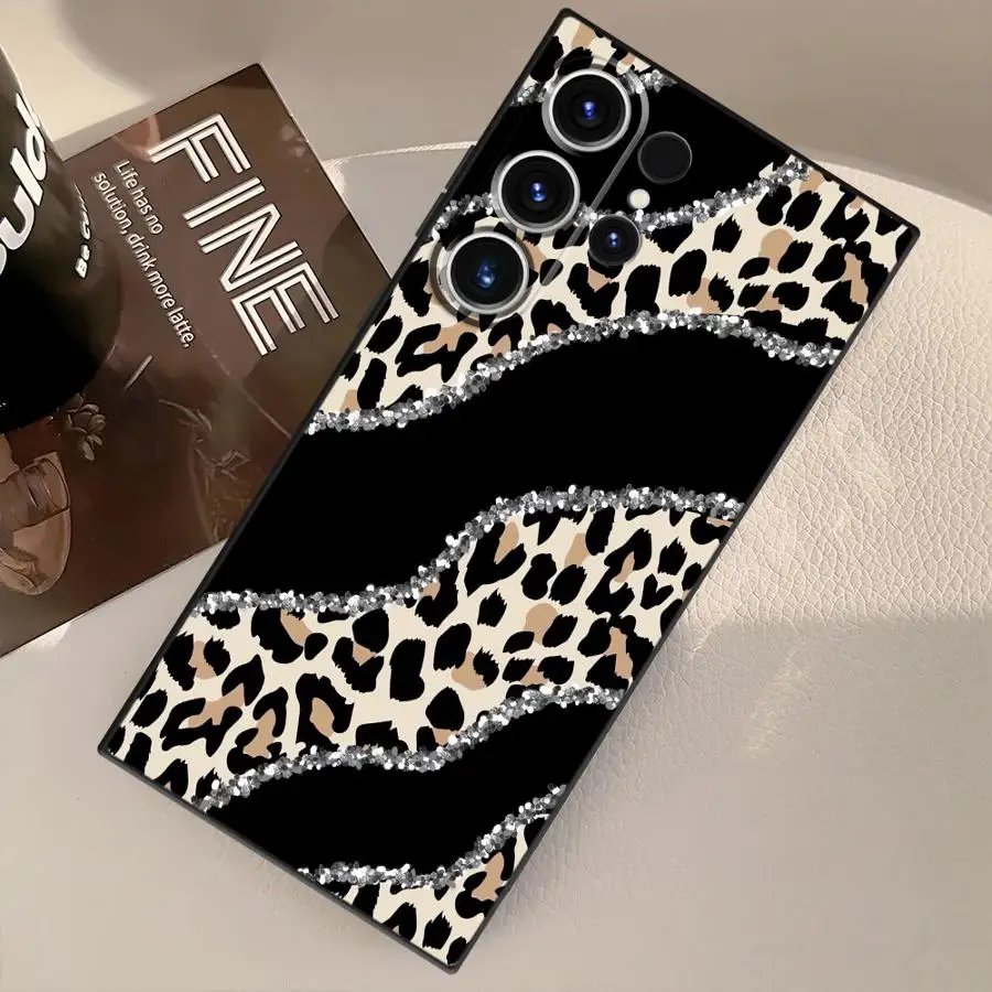 حافظة لهاتف سامسونج جالاكسي S21 FE S23 Ultra S24 Plus S25 Edge S20 غطاء هاتف ناعم أسود بتصميم فيونكة وردية #2