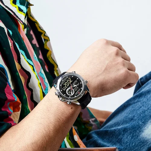 Imagen 2 del producto Naviforce-relojes originales para hombre, pulsera deportiva resistente al agua con correa de Corium de lujo, con calendario, pantalla Dual, 2022