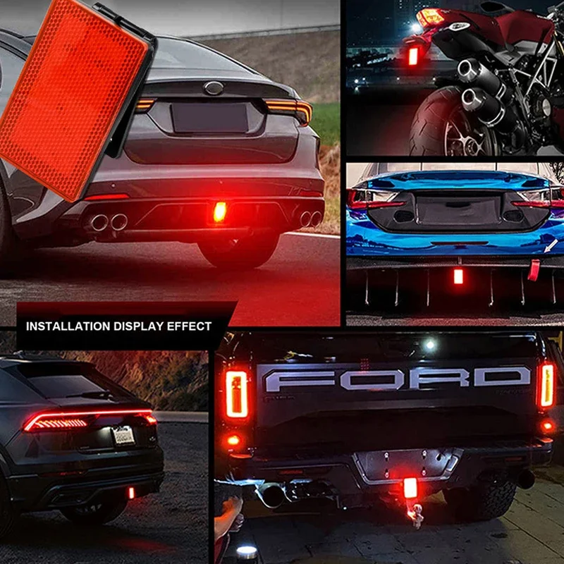 F1 Style 3rd Led Brake Pilot Lights For Car Motorcycle 15led Rear Tail Lights Abs Auto Warning Reverse Stop Safety Lamps DRL 12V