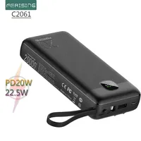 FERISING-Portable Charging 20000mAh Power Bank, External Battery Charger for Oneplus Xiaomi, 22.5W, 20000 mAh