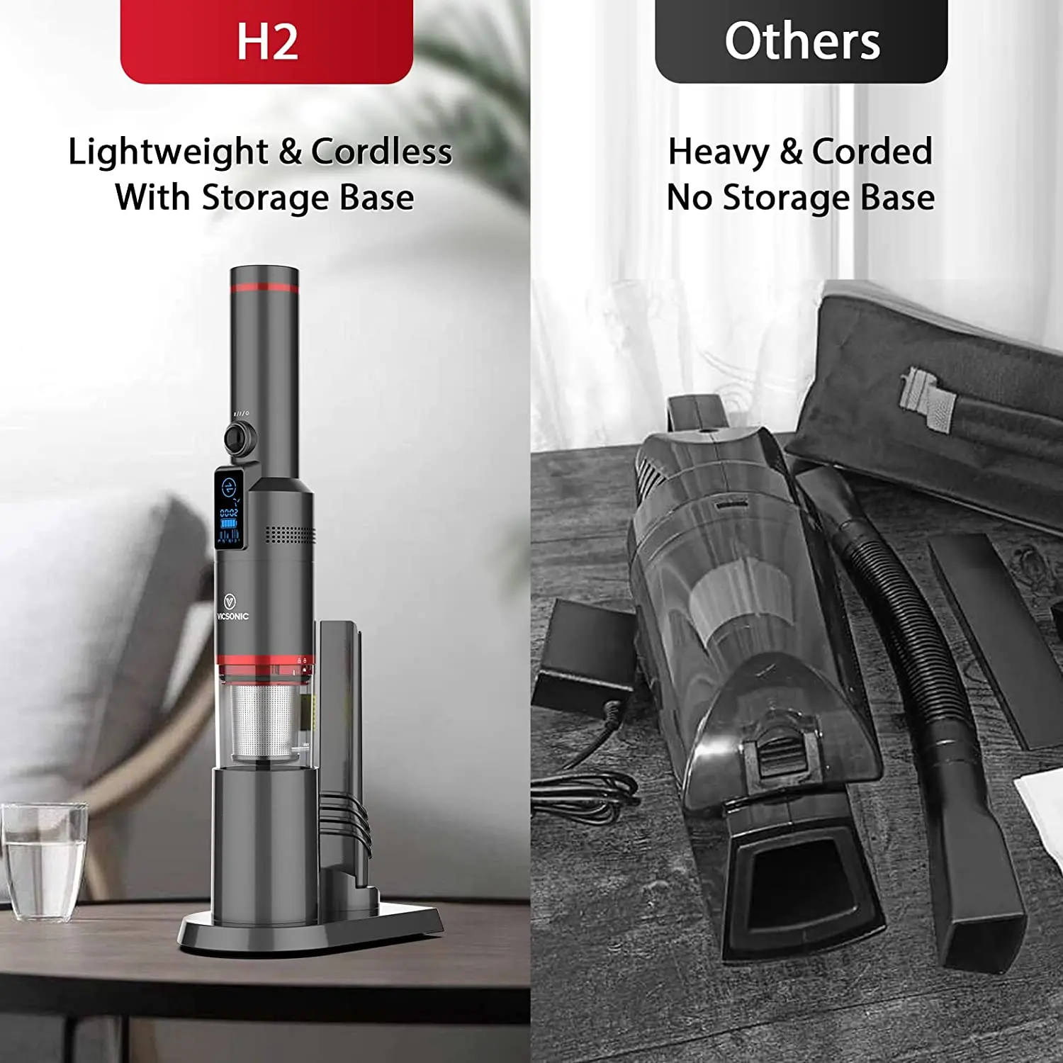 H2 Mini Portable Handheld Vacuum Cleaner Electric 13kPa Sofa Cleaning Machine Brushless Technology RV Dry Cleaning
