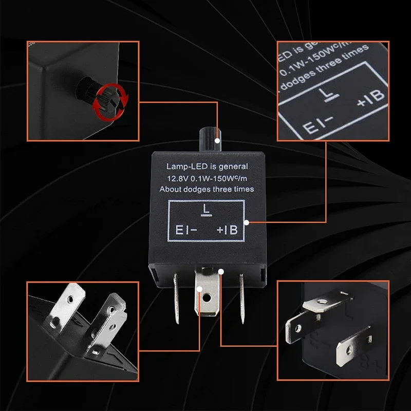 CF13KT CF14KT Universal 3 Pins 12.8V 0.1W-150W Adjustable LED Turn Light Flasher Flash Relay Motorcycle Switch