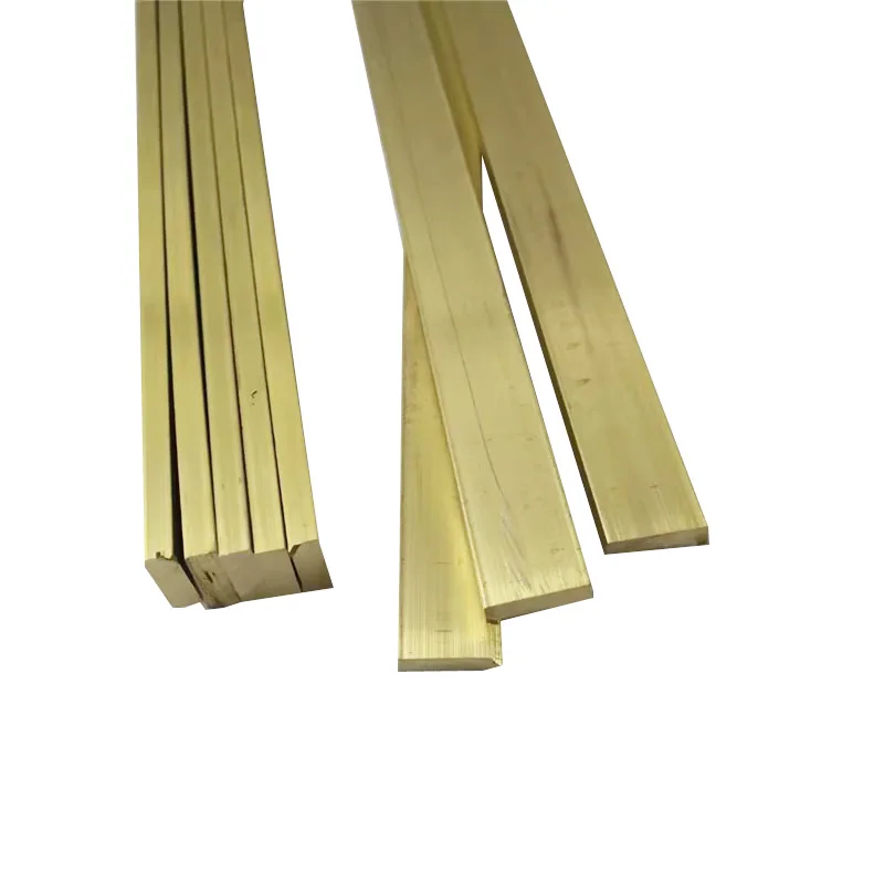 Length 500mm H62 Brass Bar Plate Flat Strip Rod Row Square Sheet Home DIY Metal Thickness3/4/5/10mm Zero Cutting Customization