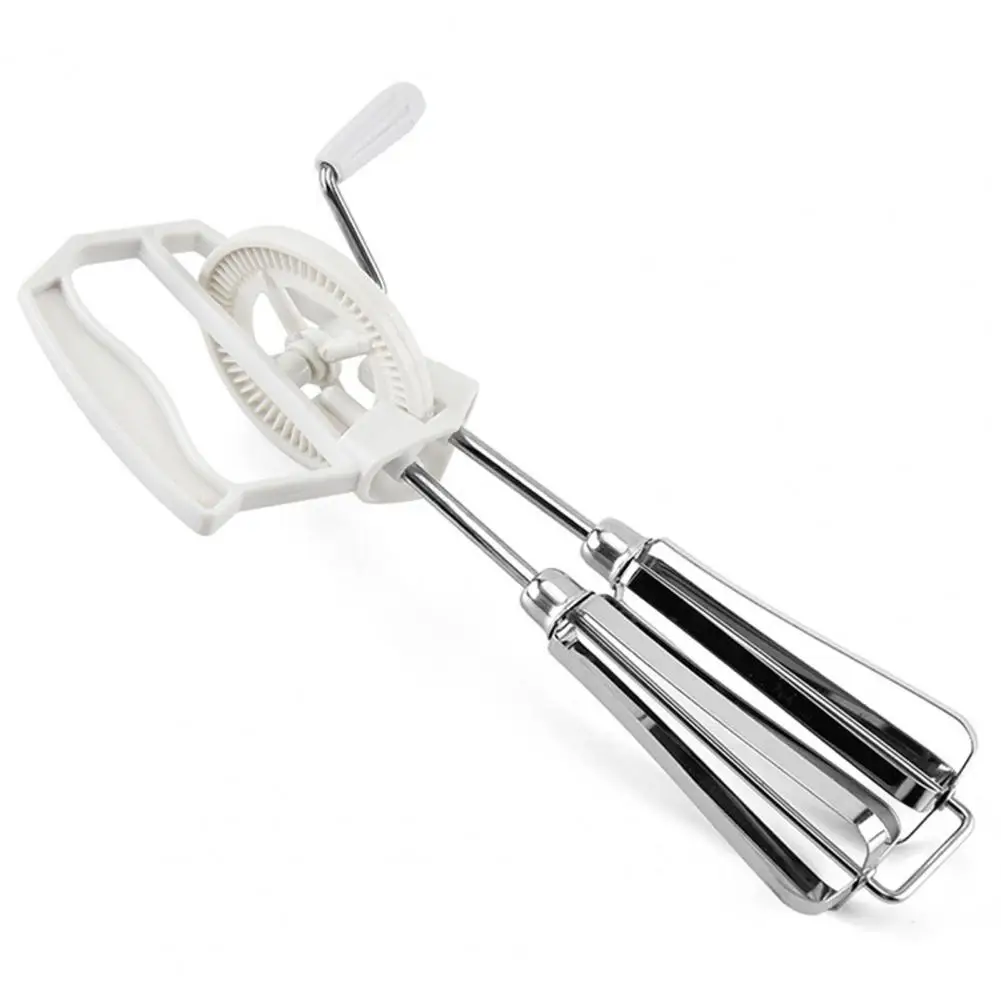 

Hand Cranked Egg Beater Manual Egg Whisk Double-head Rotary Stainless Steel Duty Milk Cream Dough Egg Whisk Kitchen Tools