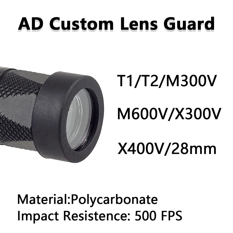 Tactical M300 M600 X300 X300V Protector SR Hunting Weapon light LED Flashlight AD Custom Lens Guard For 26MM 28MM 30MM 38MM