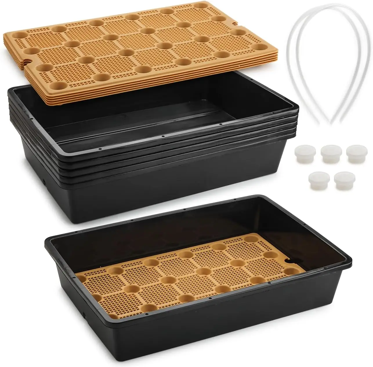 

Набор из 5 пластиковых лотков для рассады с съемными сетчатыми дренажными матами