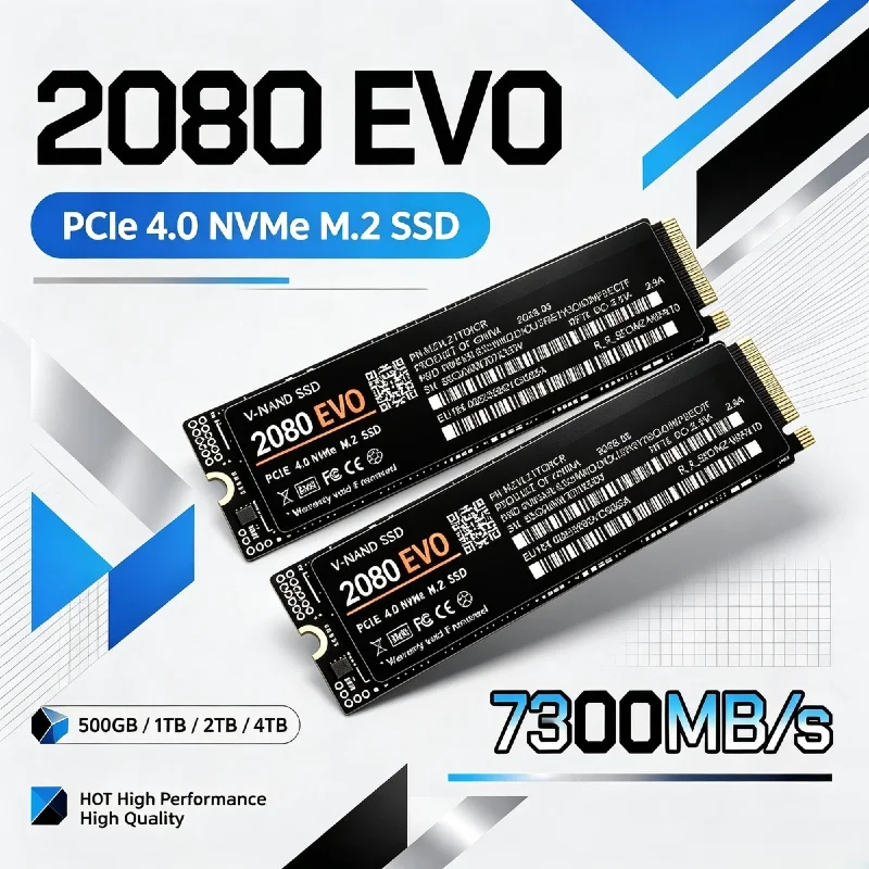 2080 EVO Gaming SSD NVMe M.2 2280 PCIe 4.0 7300MB/s TLC 3D NAND Solid State Disk 500GB-4TB Internal Drive for PS5 Notebook PC