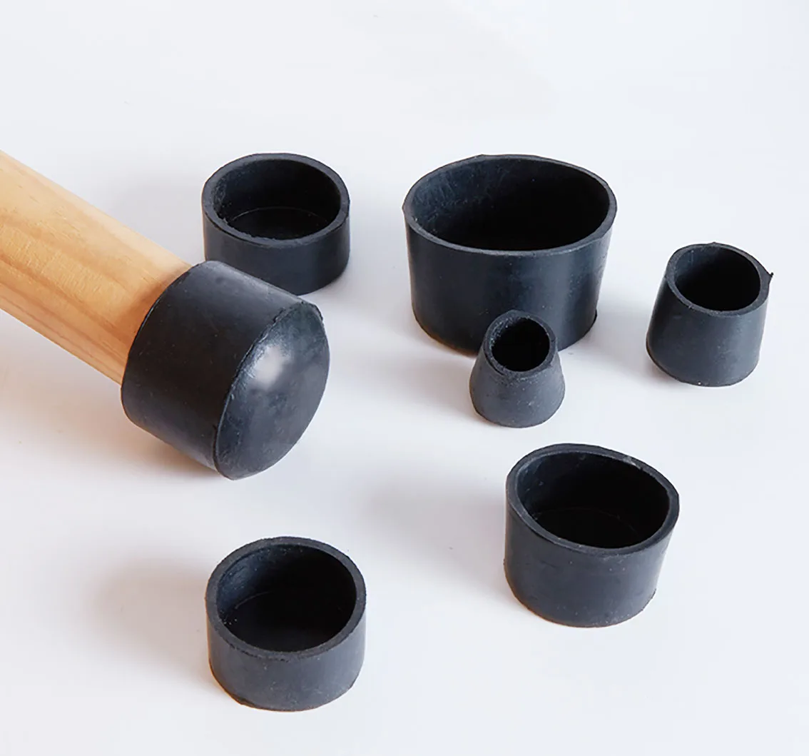 Leijiu Black Round Rubber Feet Pad 12mm 14mm-45mm Gasket Dust Seal End Cover Caps For Pipe Bolt Furniture