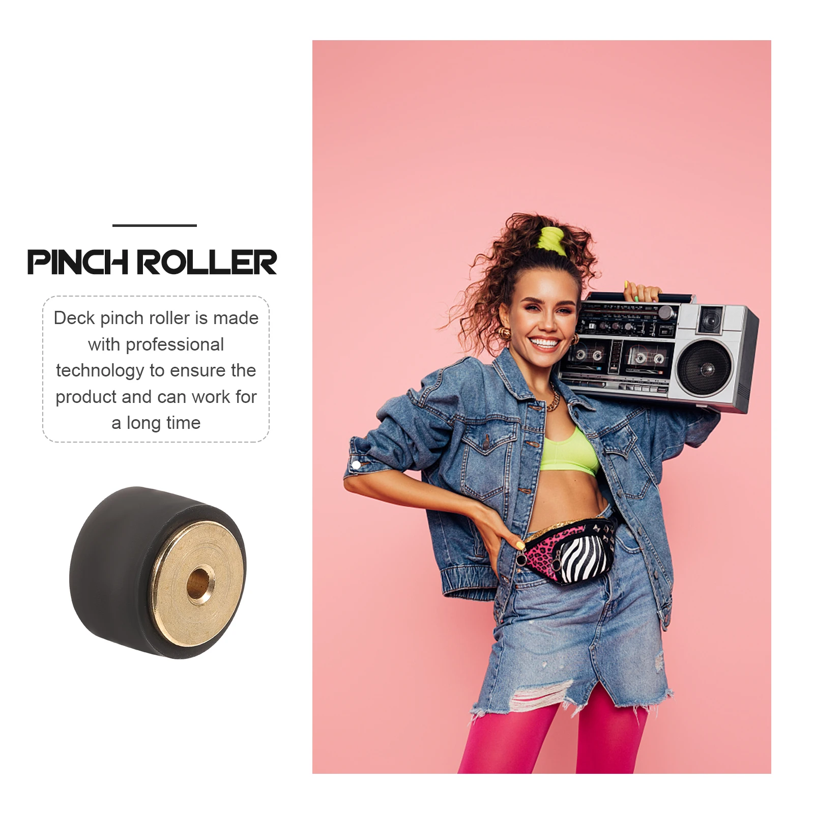 

Tape Recorder Amplifier Pinch Roller Copper Core 11-8-6-2mm Black Deck Cassette Machine Repair Audio Video Bearings