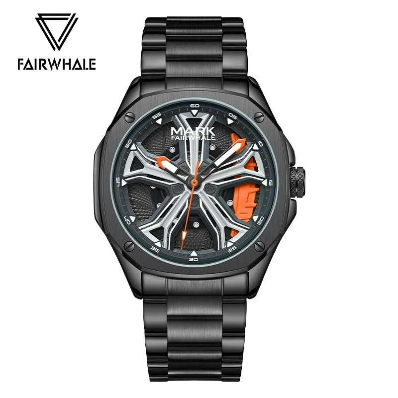 

Mark Fairwhale модные часы с суппортом на колесах для мужчин водонепроницаемые светящиеся кварцевые наручные часы мужские спортивные часы Reloj Hombre