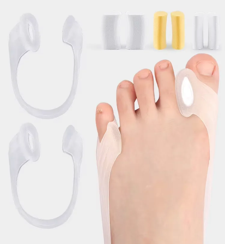 1 Set (8 pieces) of next-generation unisex toe separators with adjustable spacers; reusable inside shoes.