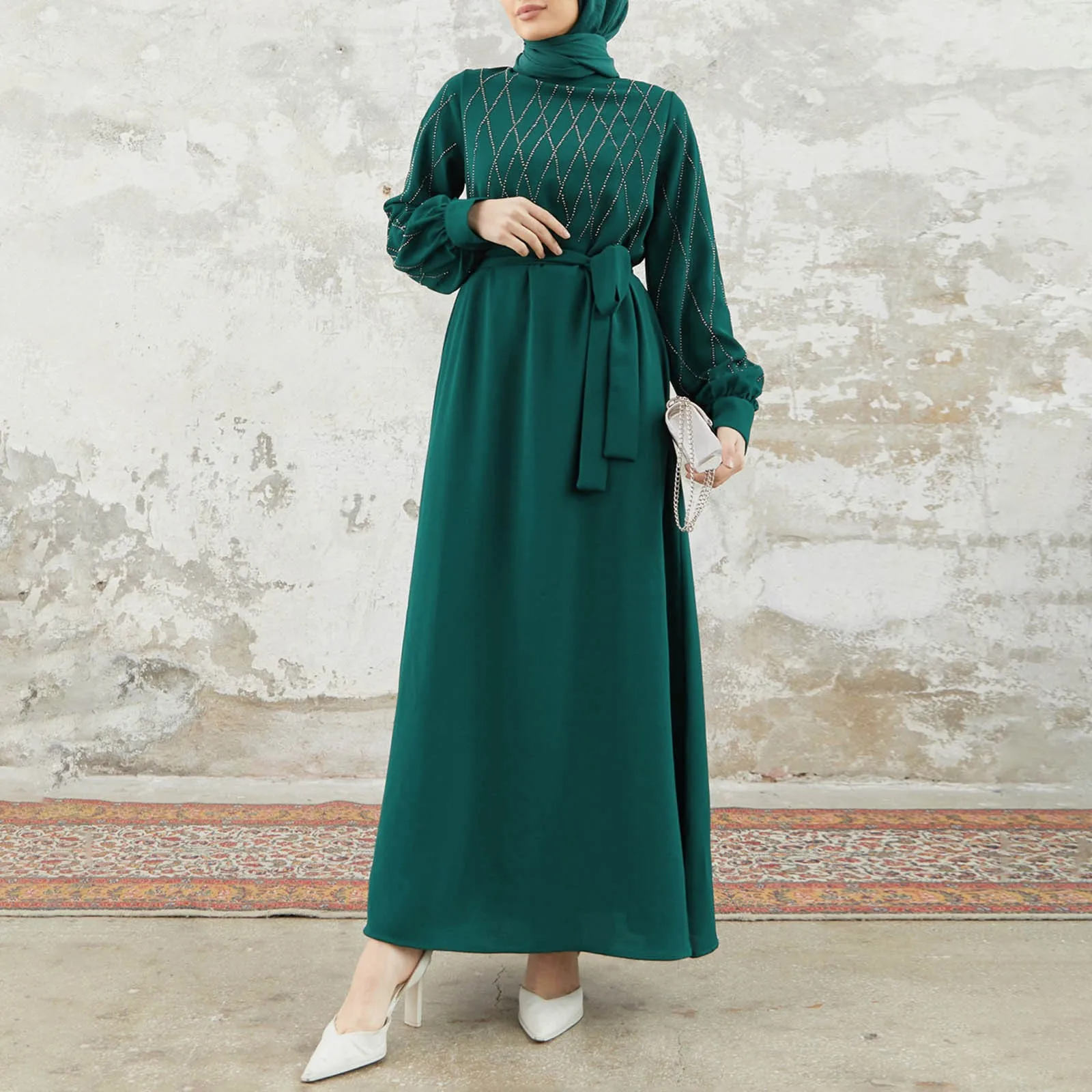 Ramadan Eid Dubai Elegant Abaya Kebaya Islam Muslim Kaftan Modest Dress For Women Robe Musulmane Caftan Marocain Femme Vestidos