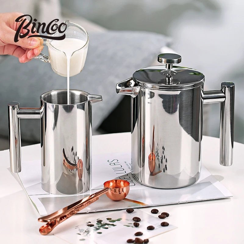 

bincoo Coffee Maker Pot French Press Coffee Maker Stainless Steel Double Walled Insulated Coffee Maker Pot 350ml/800ml/1000ml