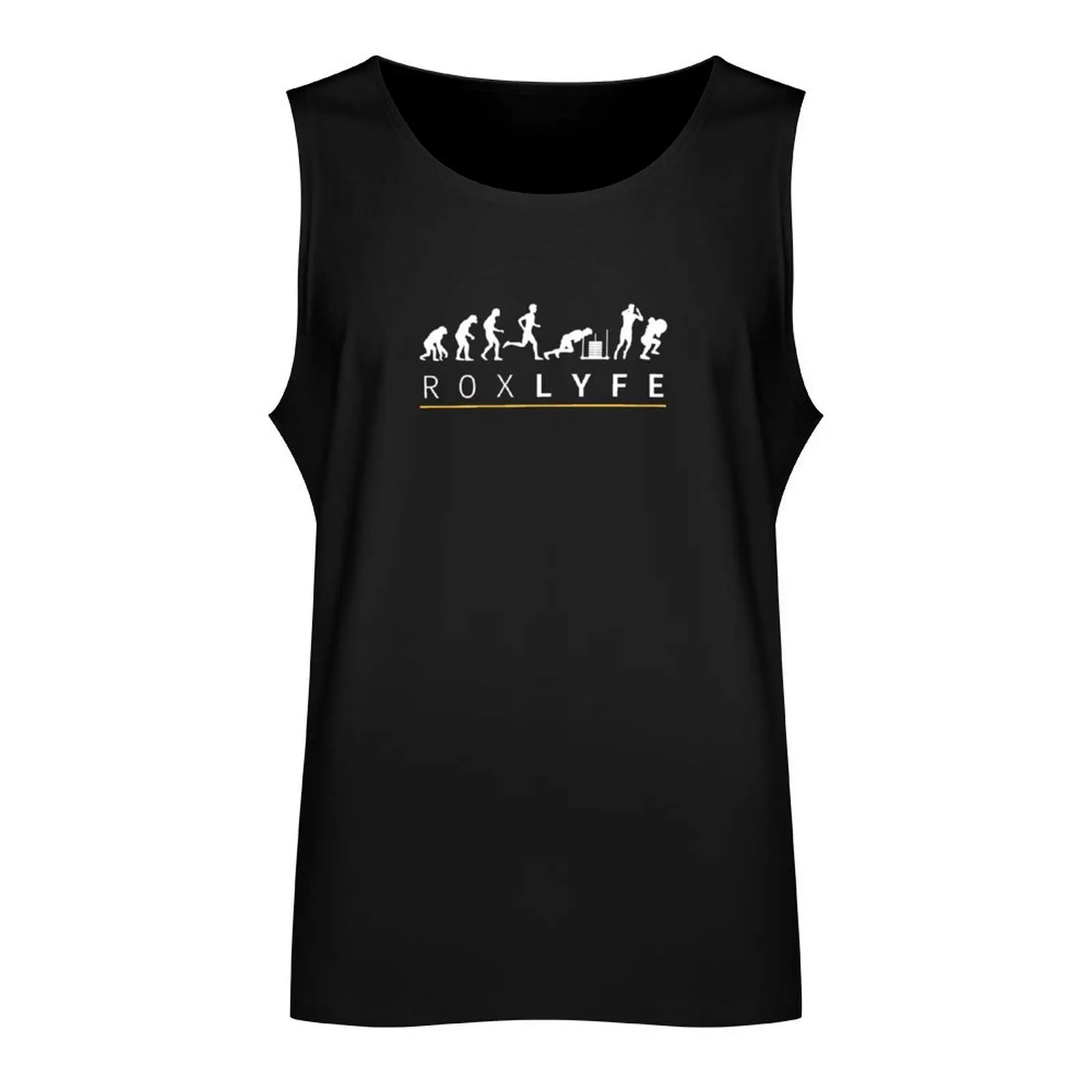 HYROX - ROX LYFE (evolution white) - Rox Lyfe - For HYROX Fans and Athletes Tank Top sleeveless vest men Men\'s fitness t-shirt