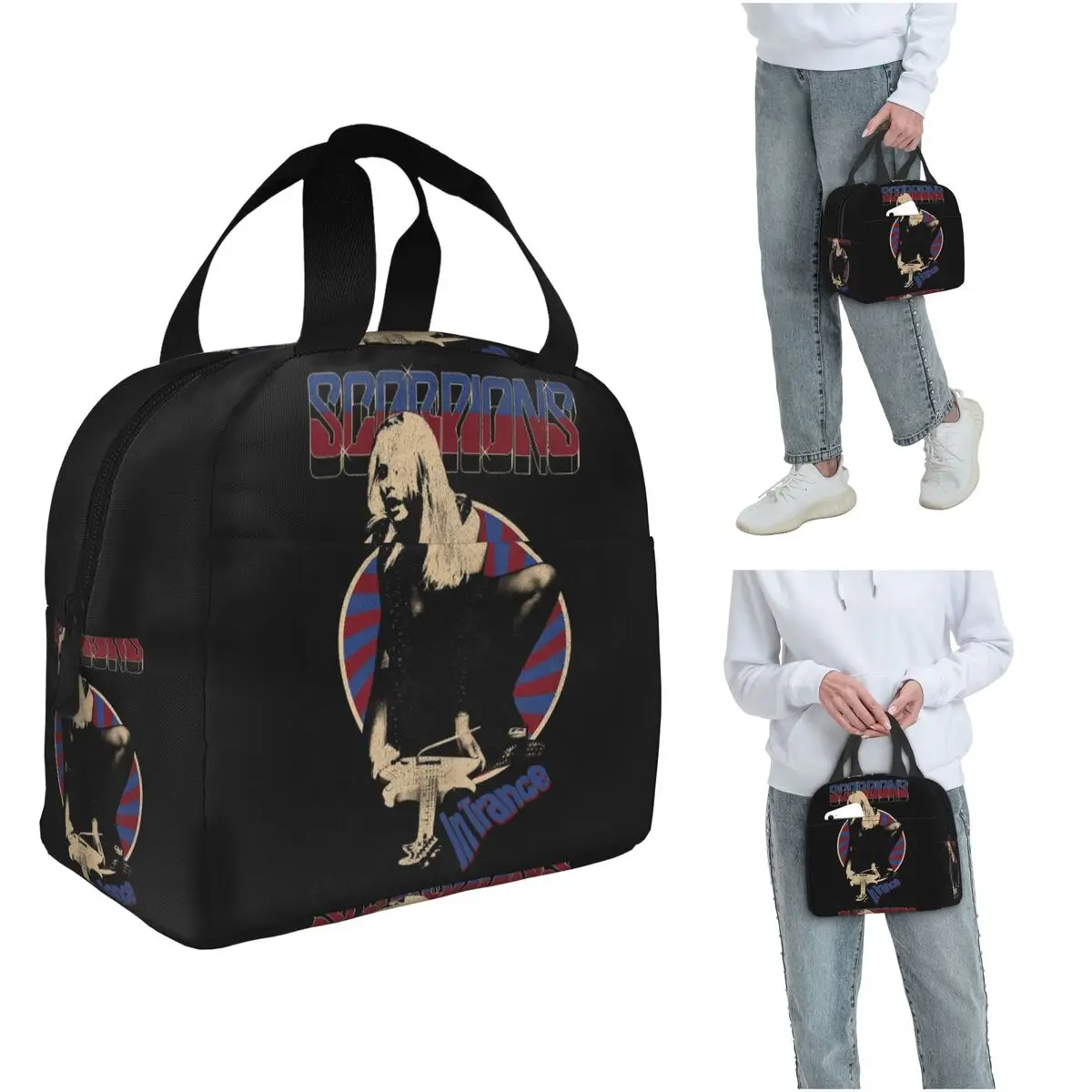 

Scorpions Band Insulated Lunch Bag for Kids School Cooler Thermal Food Box Tote Leakproof Lunch Boxes Container