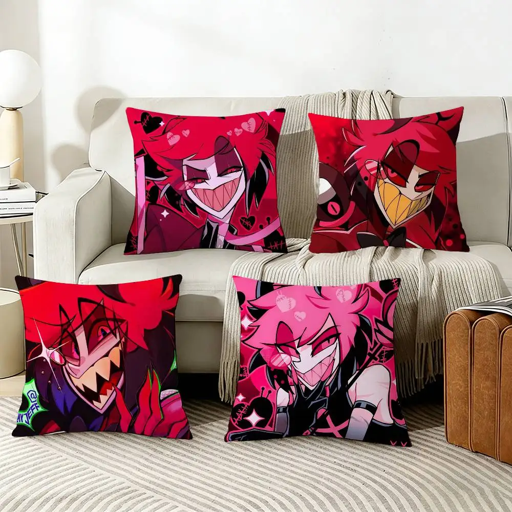 

H-Hazbin H-Hotel Alastor Pillow Cover Sofa Cushion Cover Home Room Decoration Children Gift