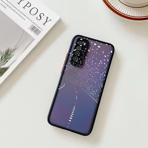 Phone Case For Samsung S21 Plus S24 S23 S22 S20 A53 A54 A71 A72 A73 A34 A51 A52 Lightning Bridge Line Art Translucent Back Cover