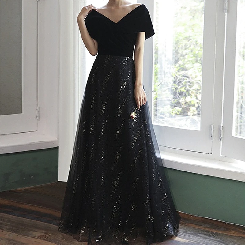 

Women Long Dress Gown Dresses Party Night Wedding Vestidos Banquet High Waist V Neck Sequins Evening Elegant Y2k Streetwear