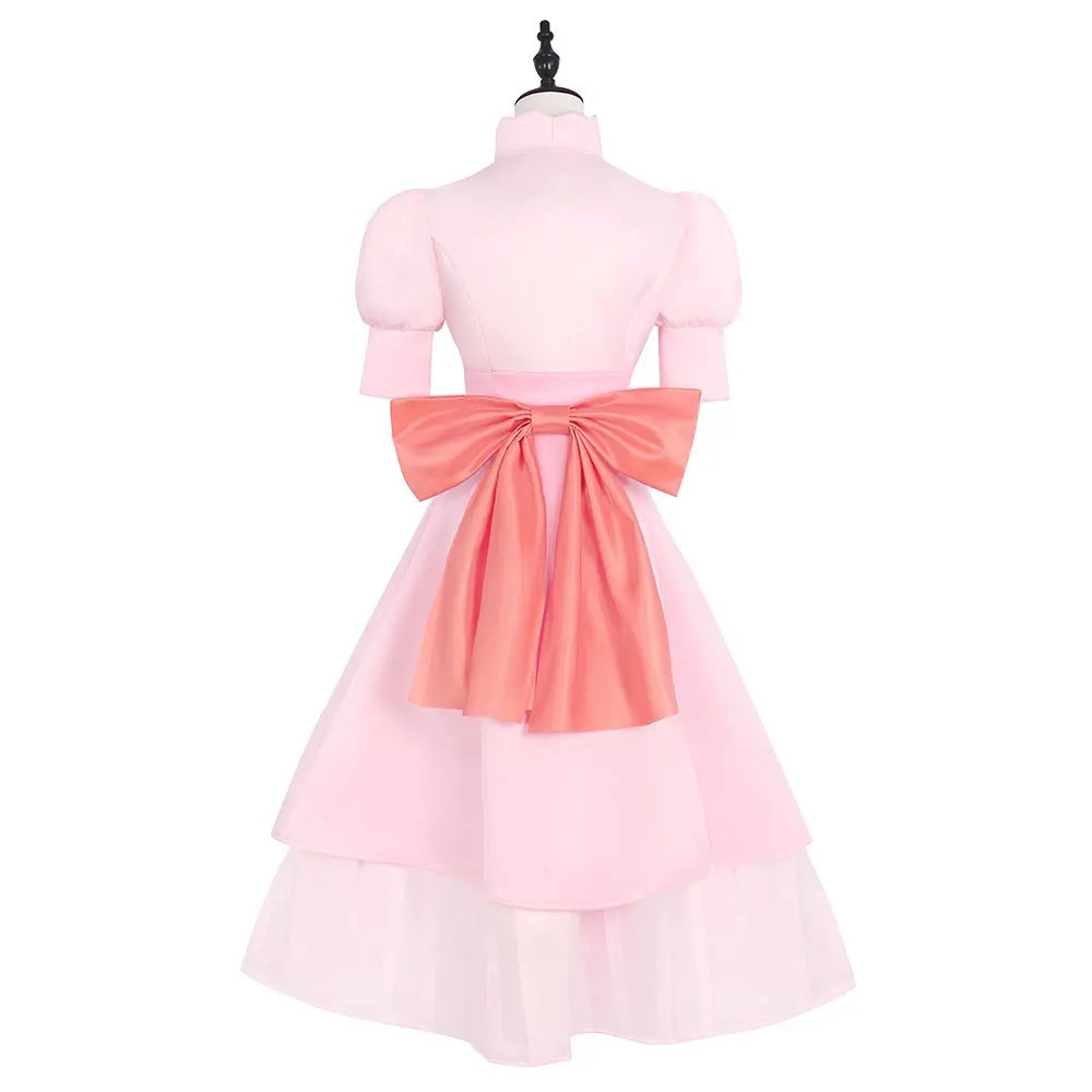 high neck pink dress Pink Modest High Neck Ruffle Layered Party Dress Custom