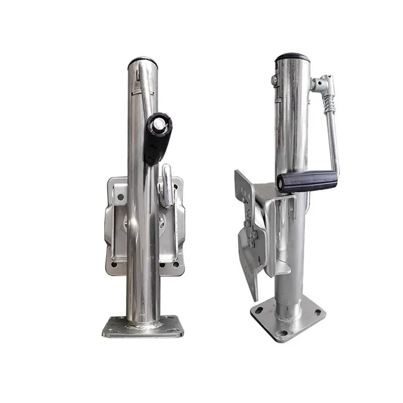 Wholesale manual side rocking RV outriggers trailer with baseplate, the bottom of the flat outriggers can be installed