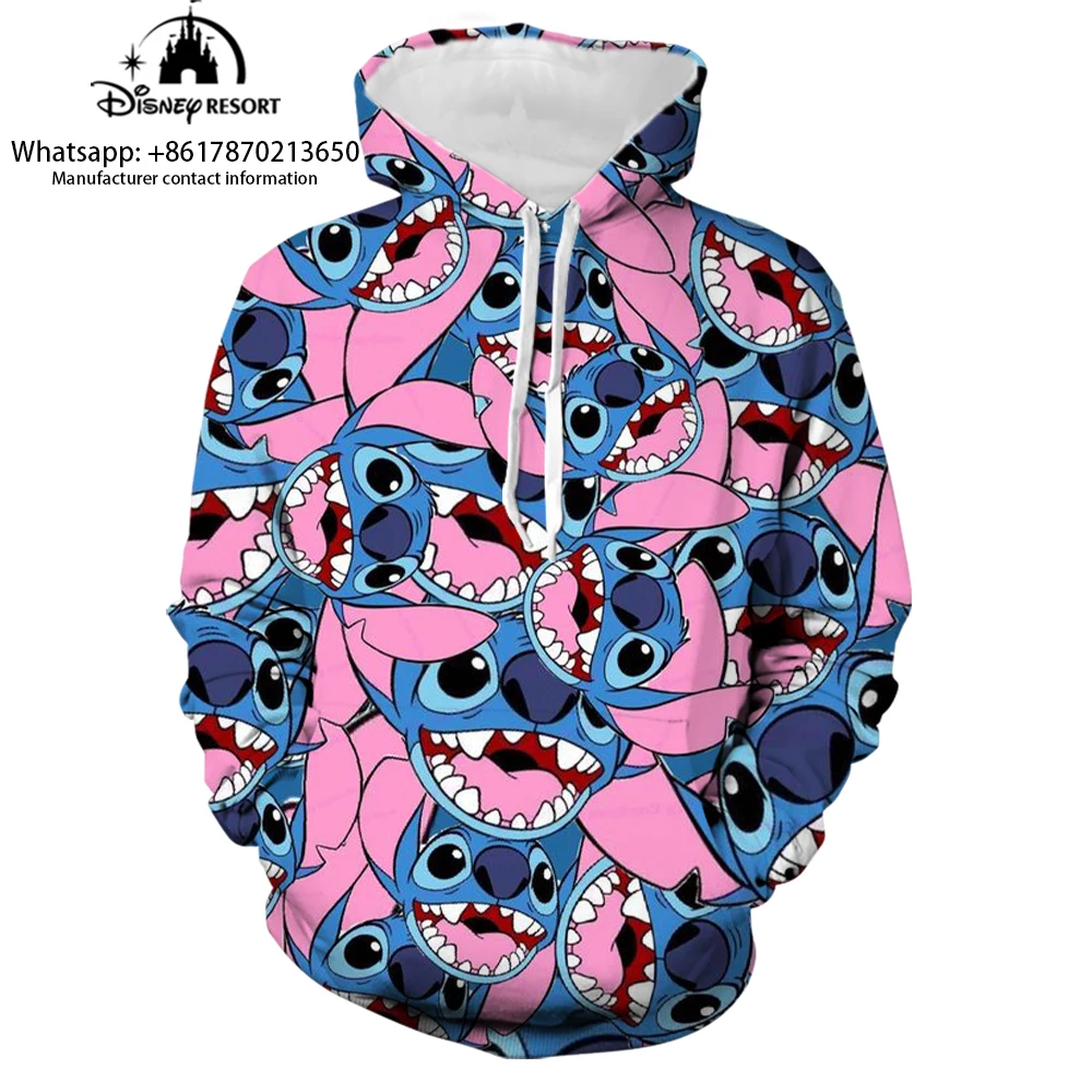 

Lilo and Stitch Anime Fashion Unisex Spring 2024 New 3D Printed Kids Hoodies Women's Tops Street Style Casual Hoodies y2k