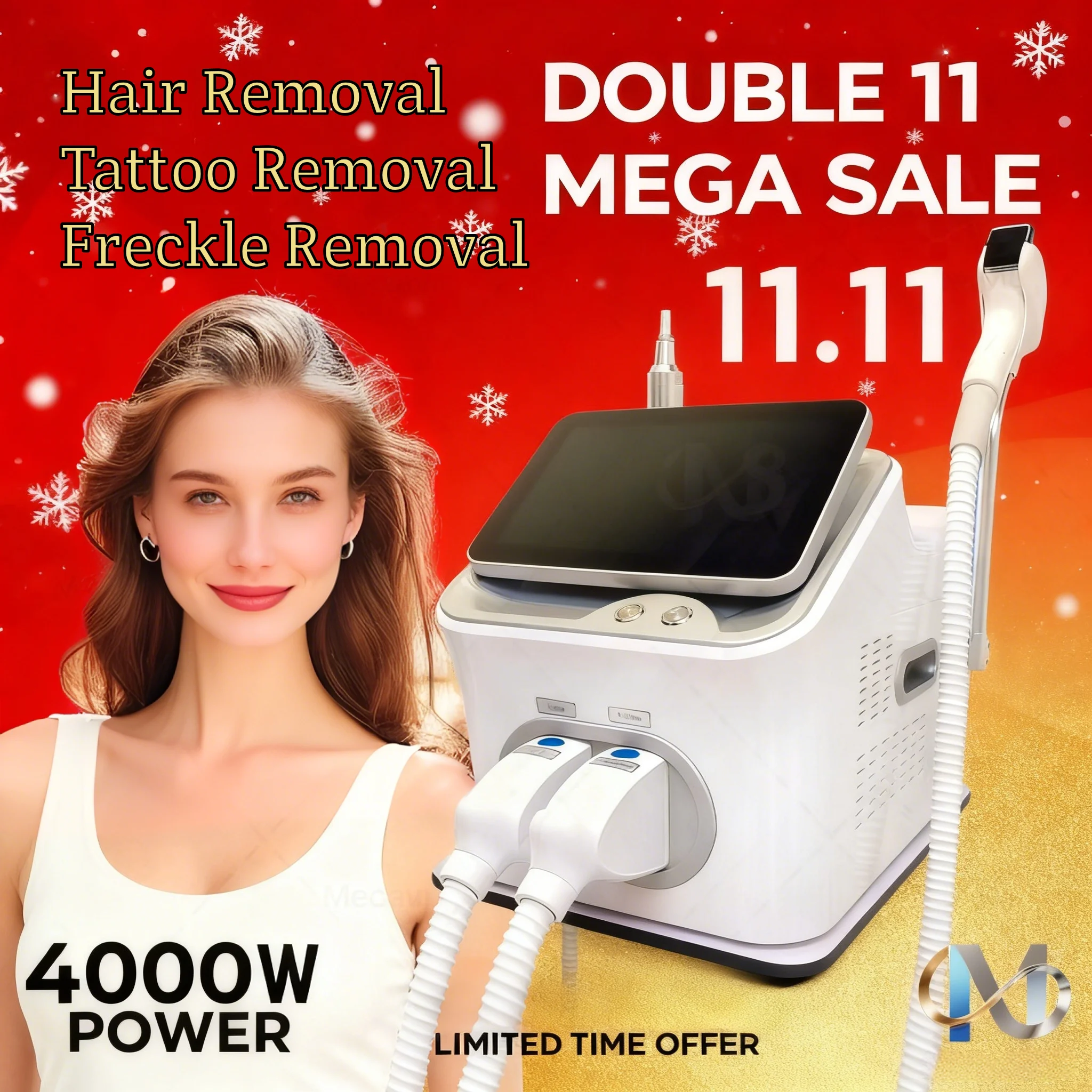 

Салонный класс 2в1 косметическое оборудование 2026 пикосекундное удаление татуировок диодный лазер для удаления волос 4000 Вт ледяное охлаждение 4 длины волны 808 нм