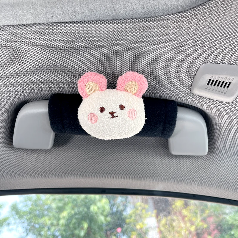 Leuke Cartoon Konijn Panda Autodak Handgreep Cover Universele Alle Seizoenen Auto-interieur Armsteunbeschermer Auto Decor Accessoires