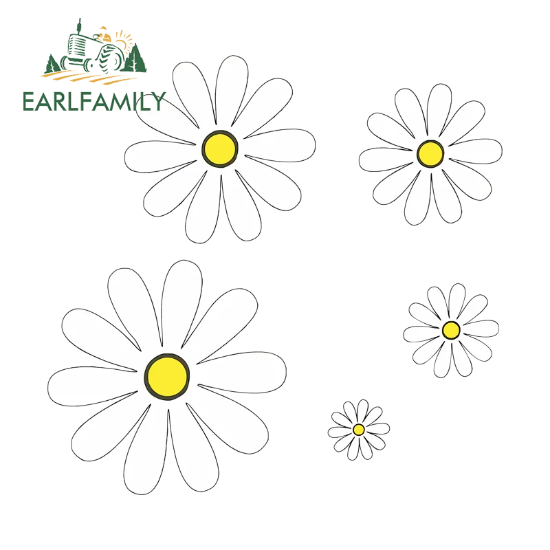 

Наклейки EARLFAMILY с подсолнухами: модные, индивидуальные, для скутеров, защита от царапин, из ПВХ, аксессуары для авто