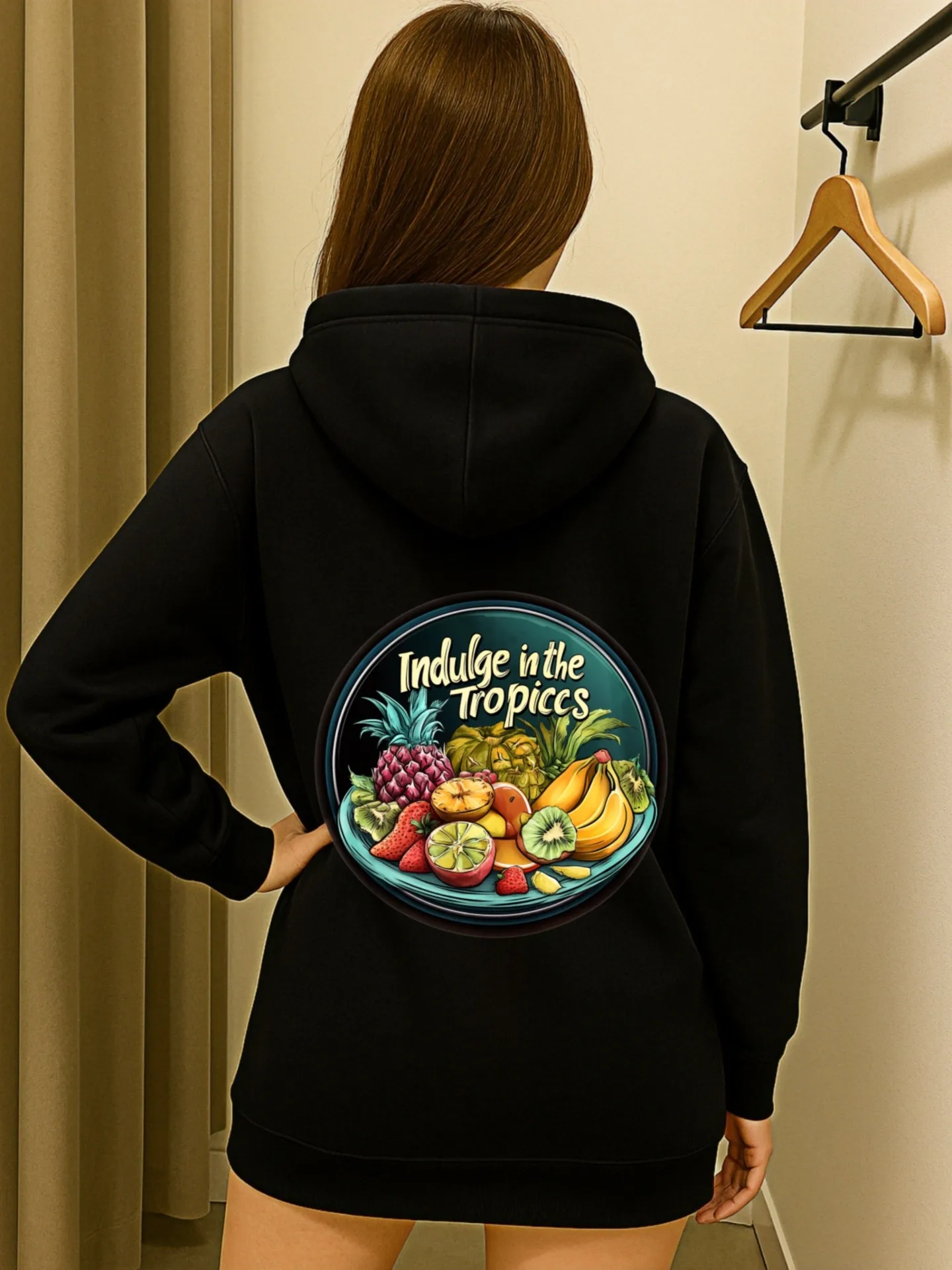 Sudadera con capucha gráfica para mujer, estampado de letras del primer día, diseño estético informal, forro polar, uso diario informal, para adolescentes