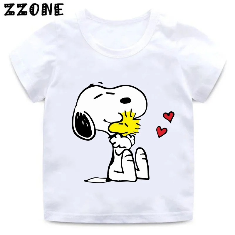 Hot Sale Snoopy Cute Dog Print Cartoon Kids T-Shirts Girls Clothes Baby Boys Short Sleeve T shirt Summer Children Tops,ooo5907