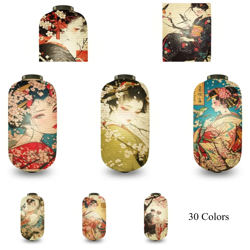 1PC Japanese Traditional Paper Lantern Ukiyo-e Style Sashimi Cuisine Izakaya Restaurant Decor Lantern Festival Party Decor