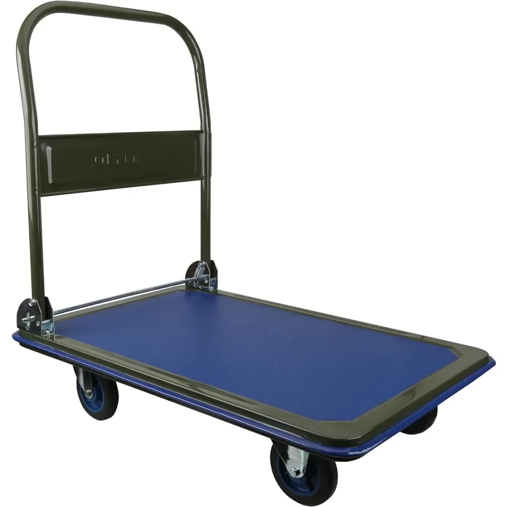 

#For Olympia Tools Foldable Push Cart Dolly - 660 Lb. Capacity Heavy Duty Moving Platform Hand Truck - Folding & Rolling Olive G