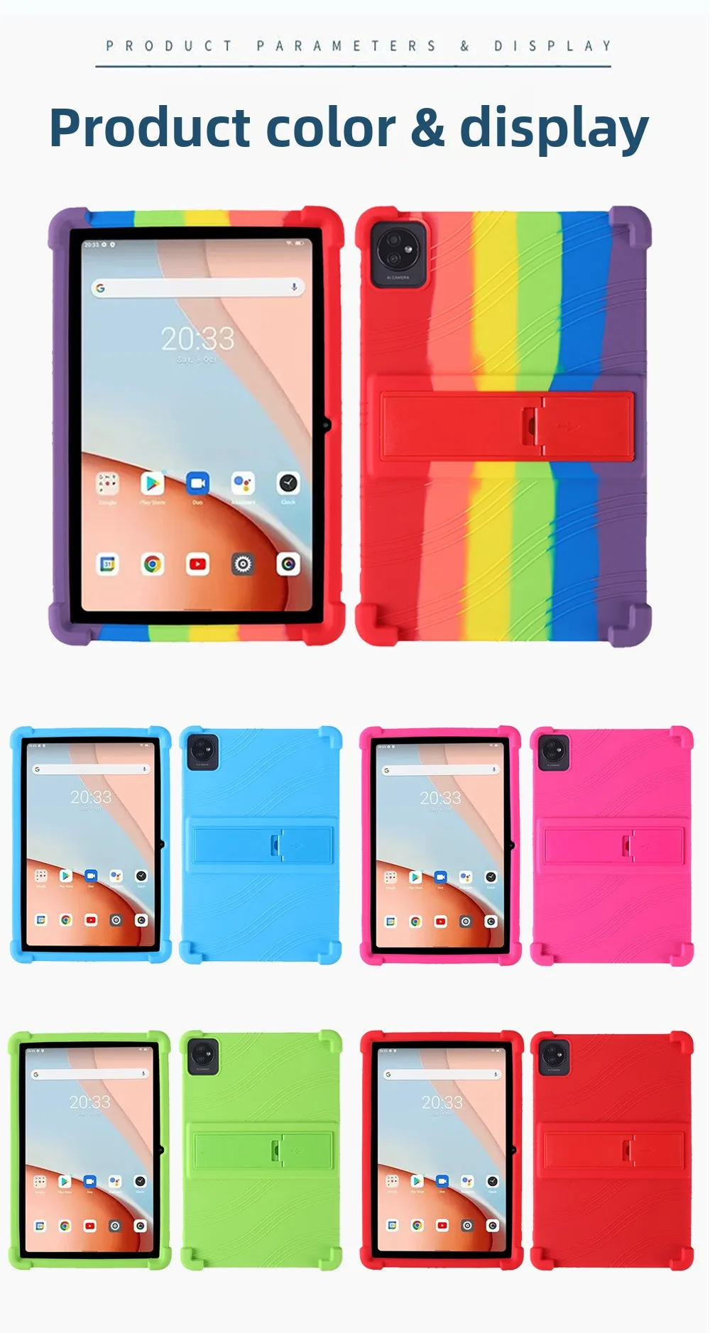 Silikonhülle für TABWEE T80 10,5 Zoll Tablet, stoßfeste Schutzhülle, TPU, Ganzkörper-Schutz vor Stürzen, rutschfest – Detail 9