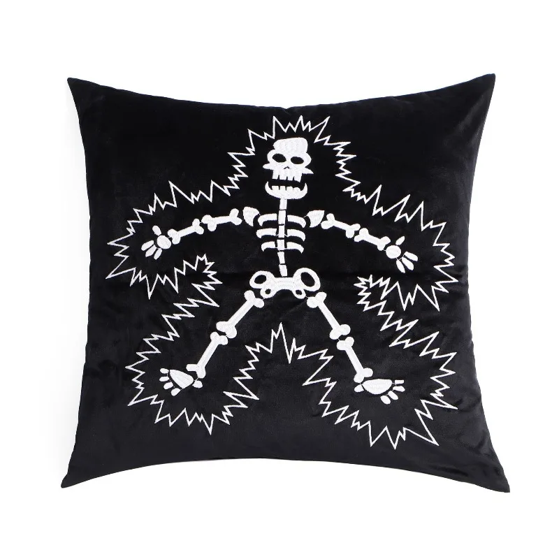 توهج الظلام هالوين وسادة غطاء المطرزة مضيئة كيس وسادة جاك يا فانوس ديكور هدية حفلة المنزل مخيف مخيف متوهجة #5