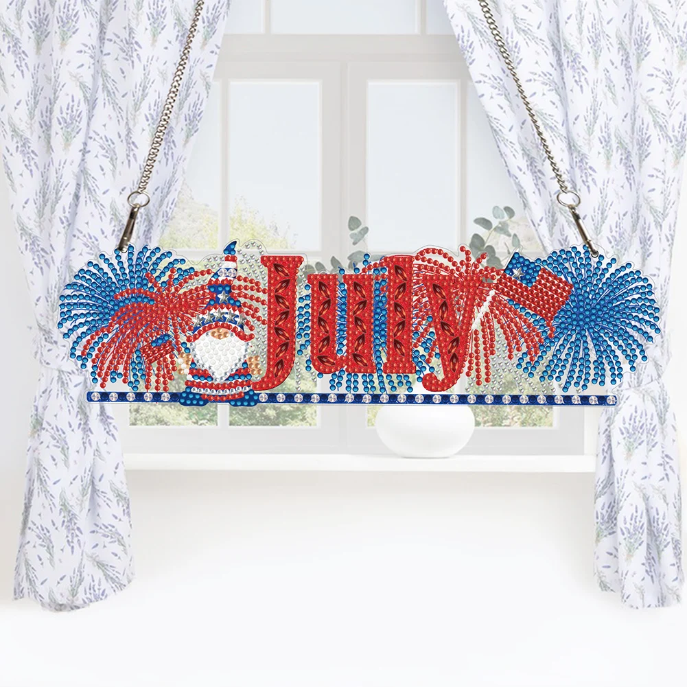 

Gnome 2D Flat DIY Rhinestone Diamond Art Window Pendants Diamond Painting Set Diamond Art Pendant Home Wall Decoration Crafts