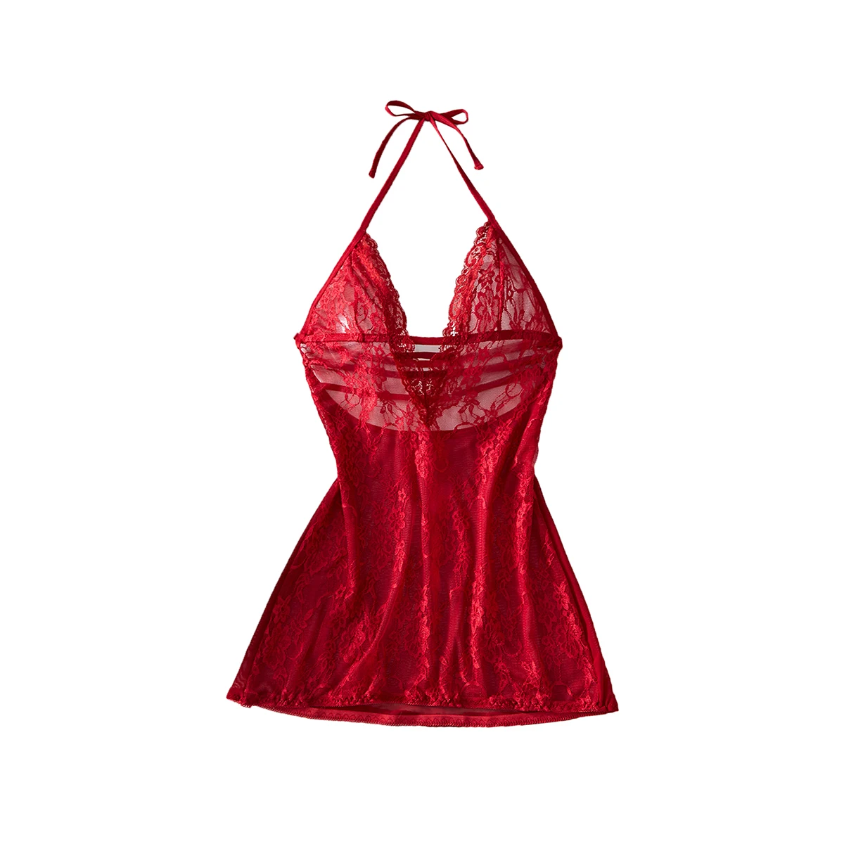 Women Lace Bodysuit Halter Neck Backless Playsuit Solid Color Summer Beach Mini Dress Vacation Holiday Daily Wear