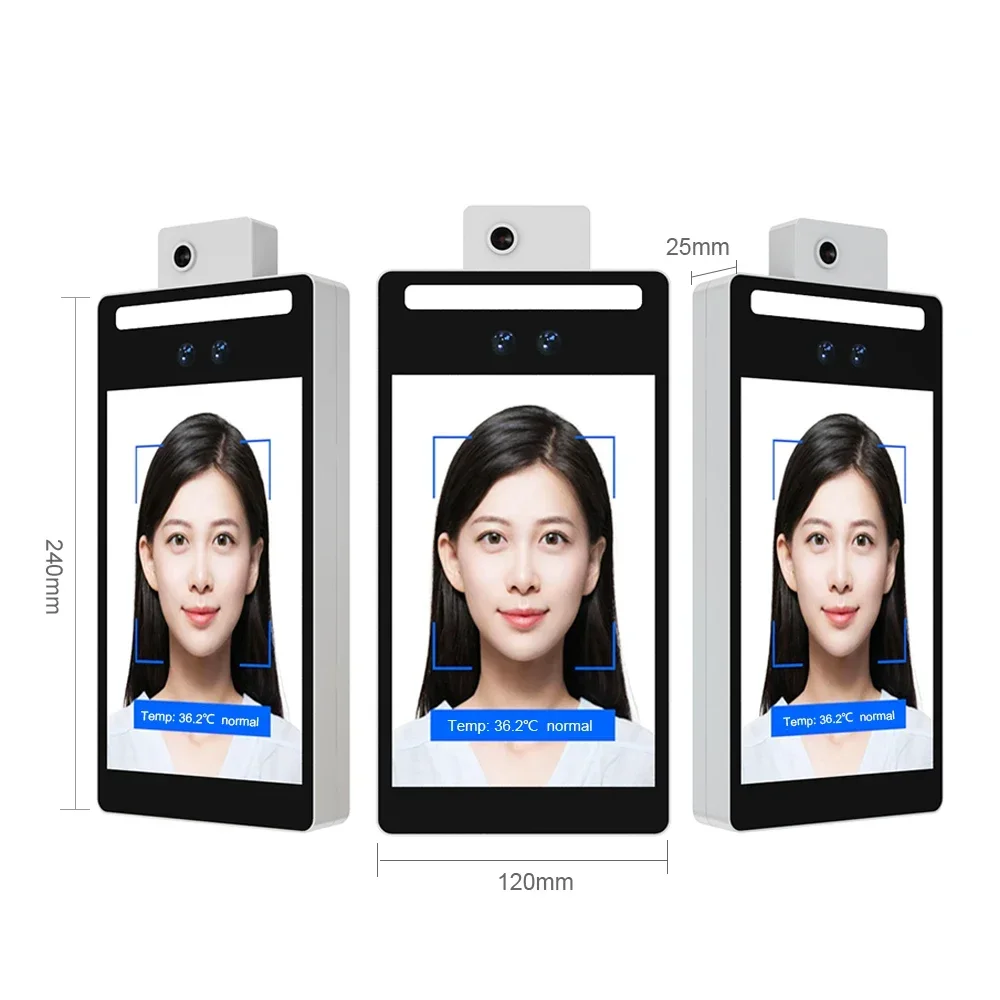 8 Inch Face Recognition Door Access Control Terminal Dynamic IR Camera Facial Recognition Temperature Measurement Machine