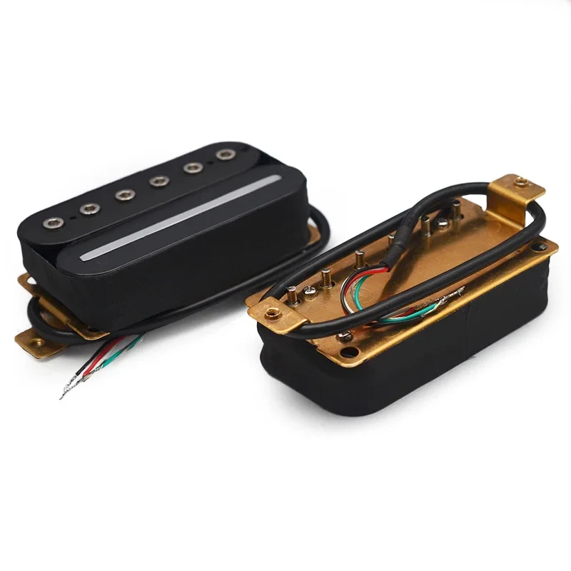 Electric Guitar Humbucker Blade/Hex Screw Adjusting Dual Coil Guitar Pickup with 4 Conduct Cable/Coil Splitting Black